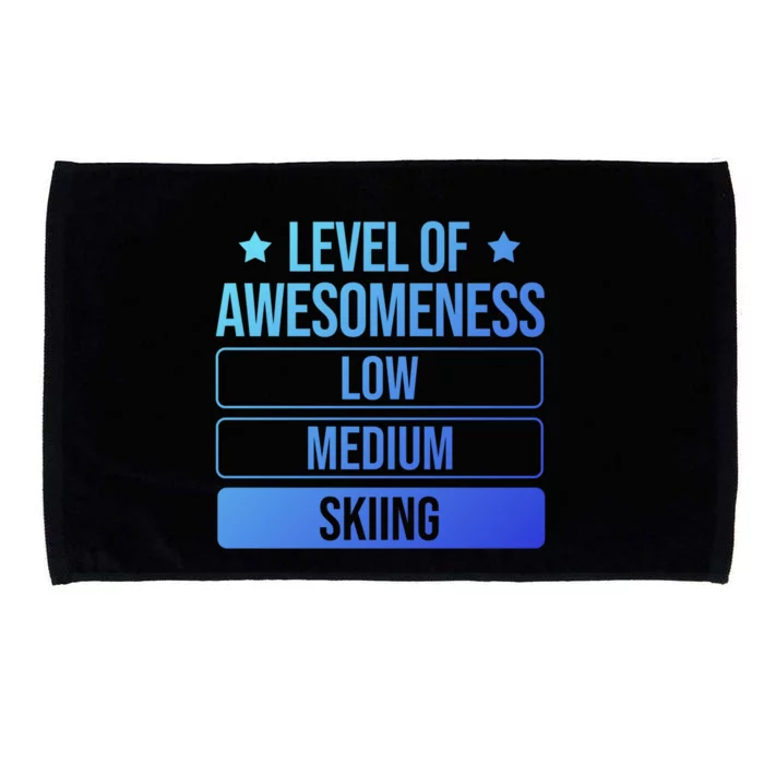 Ski Level Of Awesoess Skiing Cute Gift Microfiber Hand Towel