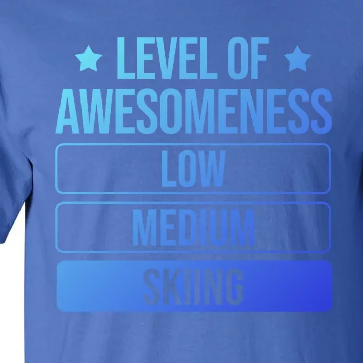 Ski Level Of Awesoess Skiing Cute Gift Tall T-Shirt