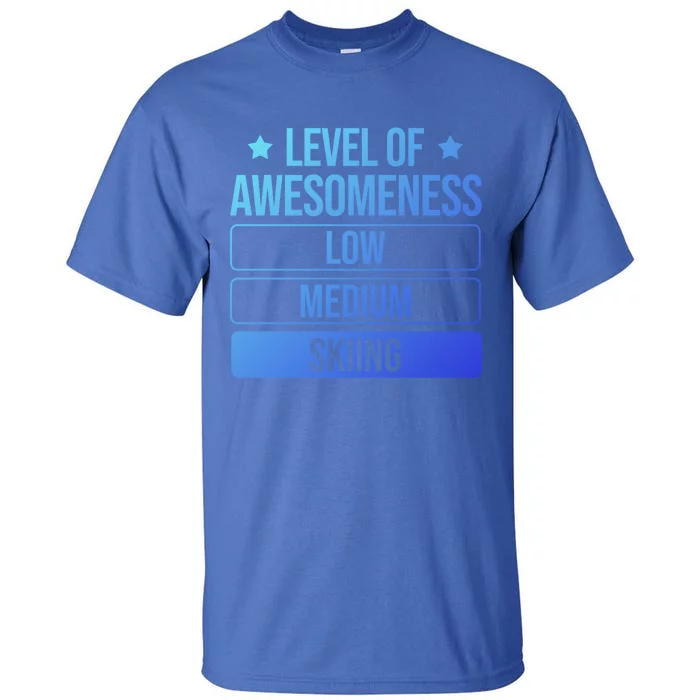 Ski Level Of Awesoess Skiing Cute Gift Tall T-Shirt