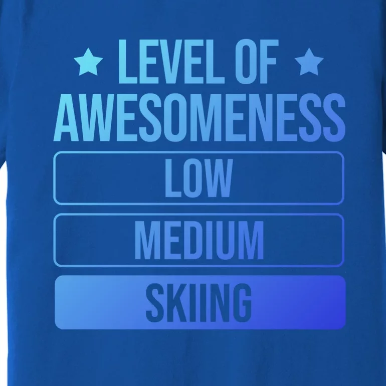 Ski Level Of Awesoess Skiing Cute Gift Premium T-Shirt