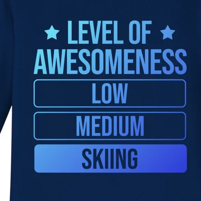 Ski Level Of Awesoess Skiing Cute Gift Baby Long Sleeve Bodysuit