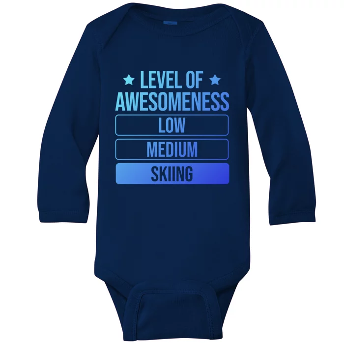 Ski Level Of Awesoess Skiing Cute Gift Baby Long Sleeve Bodysuit