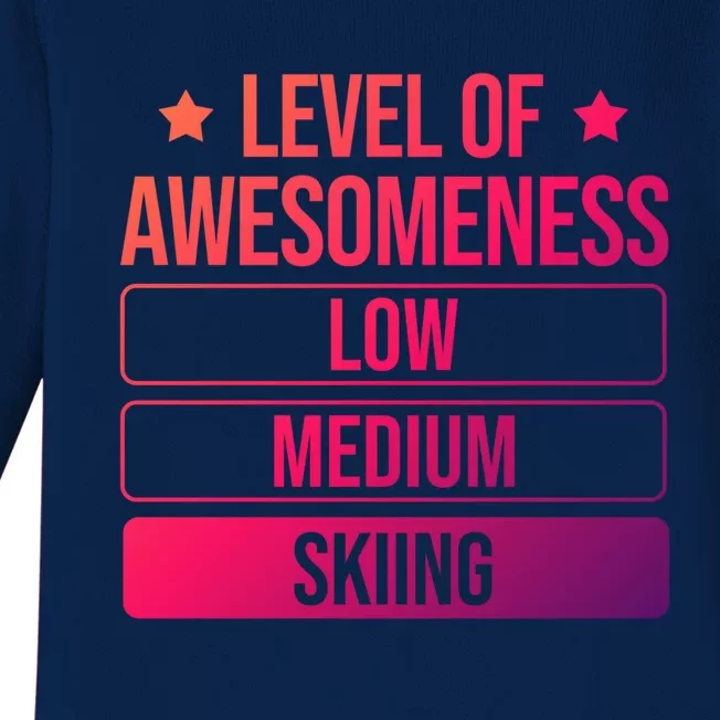 Ski Level Of Awesoess Skiing Cute Gift Baby Long Sleeve Bodysuit