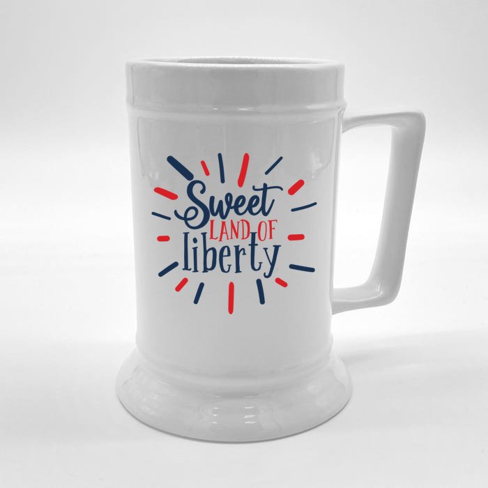 Sweet Land Of Liberty Usa 4th Of July Labor Day Funny Gift Front & Back Beer Stein