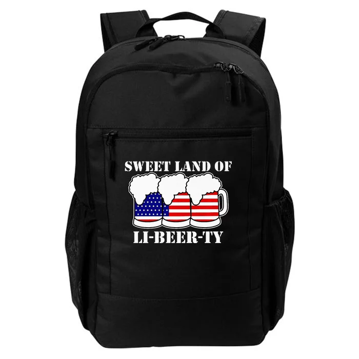 Sweet Land of LiBeerty American Flag Beer July 4th Daily Commute Backpack