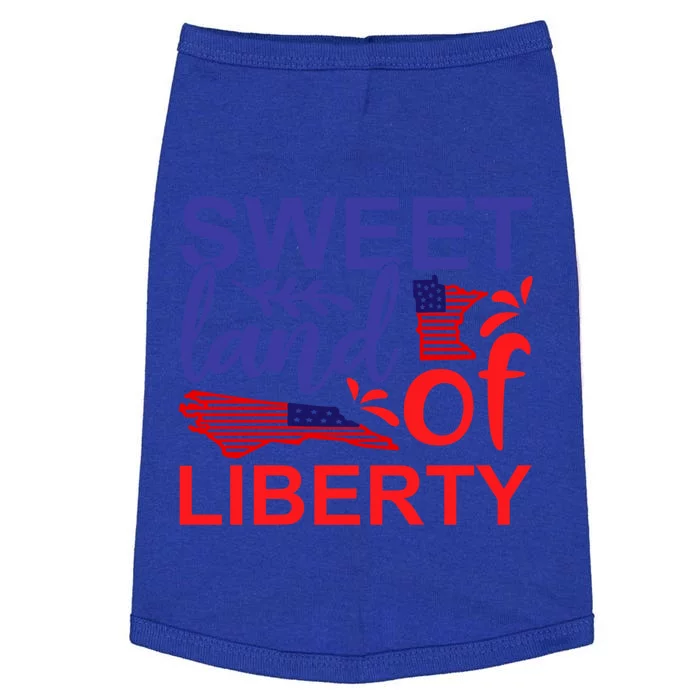 Sweet Land Of Liberty Patriotic American 4th Of July Gift Doggie Tank