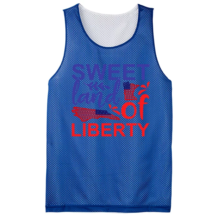 Sweet Land Of Liberty Patriotic American 4th Of July Gift Mesh Reversible Basketball Jersey Tank