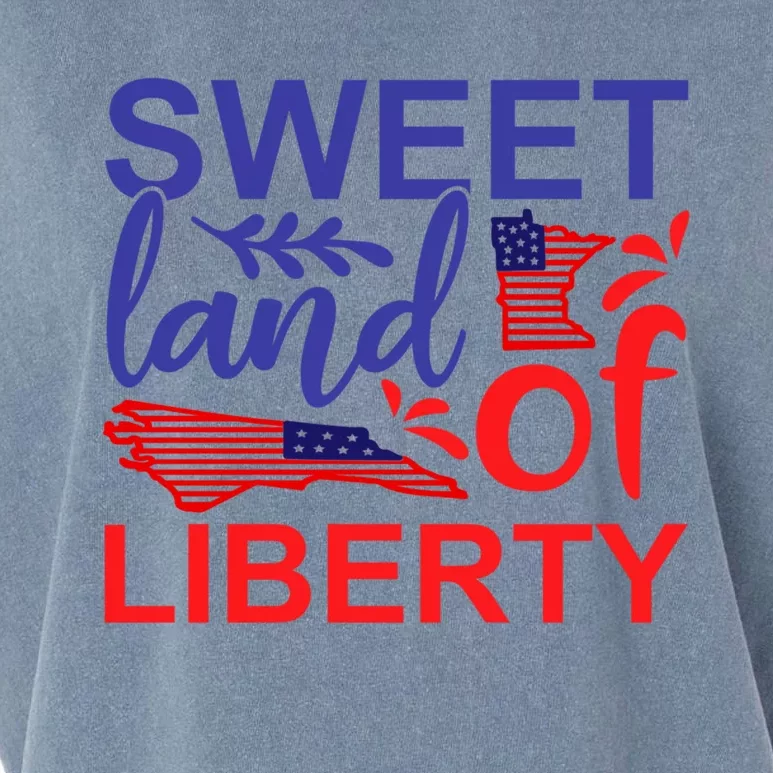 Sweet Land Of Liberty Patriotic American 4th Of July Gift Garment-Dyed Women's Muscle Tee