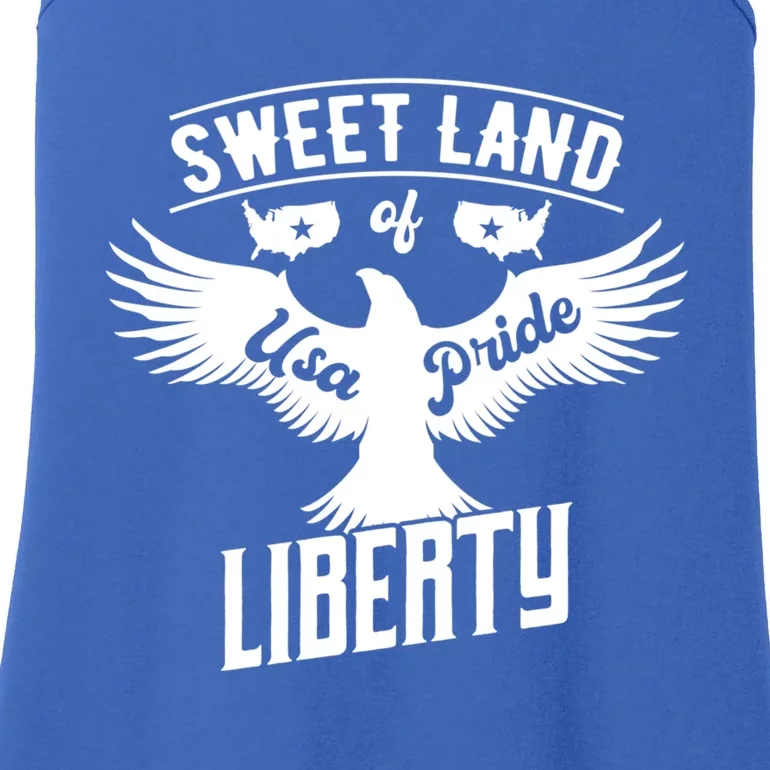 Sweet Land Of Liberty Usa Pride Bald Eagle Freedom Gift Ladies Essential Tank