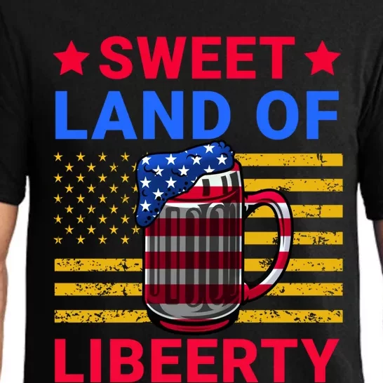 Sweet Land Of Liberty Patriotic Funny 4th Of July Beer Cool Gift Pajama Set