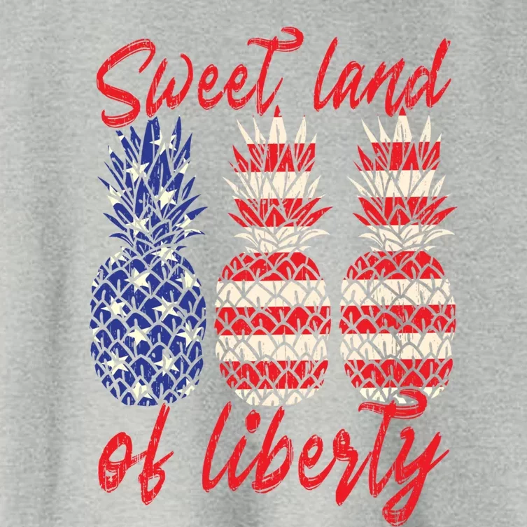 Sweet Land Of Liberty Pineapple Patriot Motive Memorial Day Cute Gift Women's Crop Top Tee