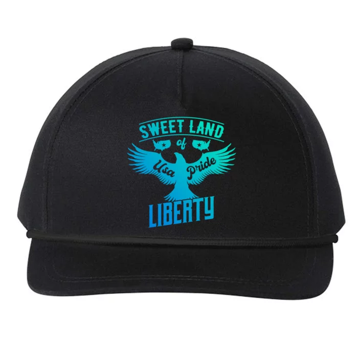 Sweet Land Of Liberty Usa Pride Bald Eagle Freedom Cool Gift Snapback Five-Panel Rope Hat