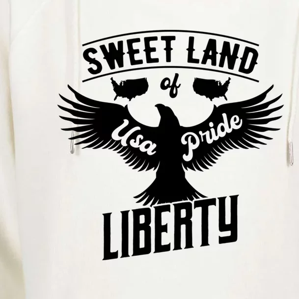 Sweet Land Of Liberty Usa Pride Gift Womens Funnel Neck Pullover Hood