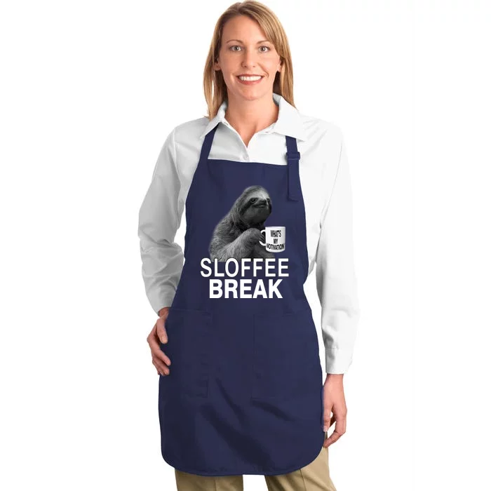 Sloffee Break What's My Motivation Full-Length Apron With Pocket