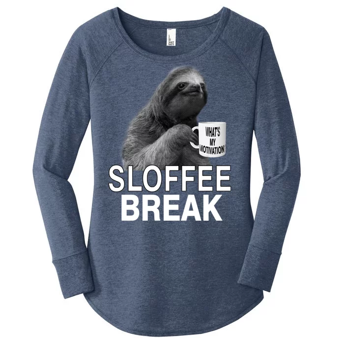 Sloffee Break What's My Motivation Women's Perfect Tri Tunic Long Sleeve Shirt