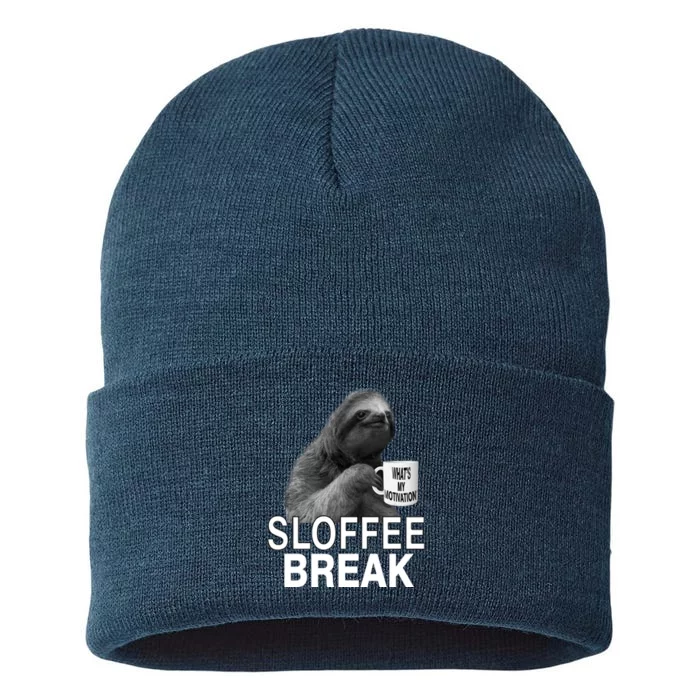 Sloffee Break What's My Motivation Sustainable Knit Beanie