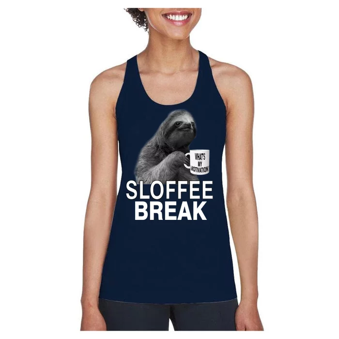 Sloffee Break What's My Motivation Women's Racerback Tank