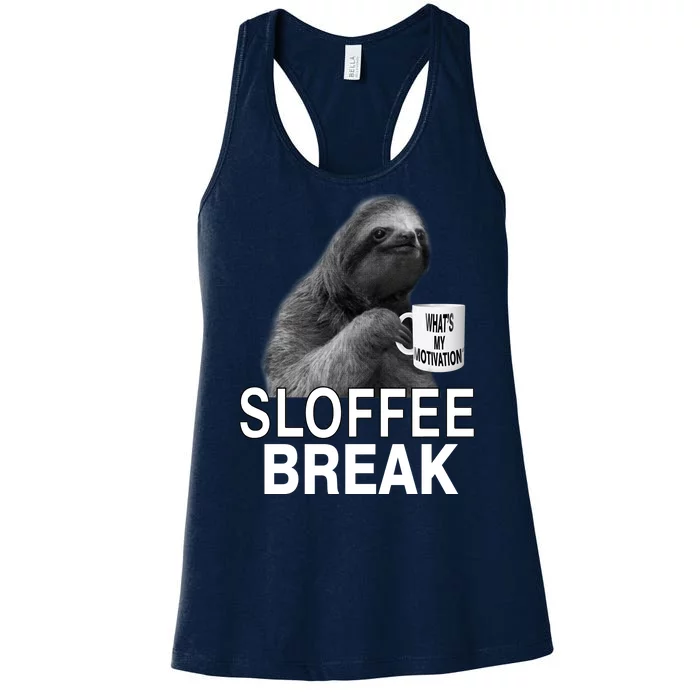 Sloffee Break What's My Motivation Women's Racerback Tank