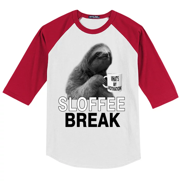 Sloffee Break What's My Motivation Kids Colorblock Raglan Jersey