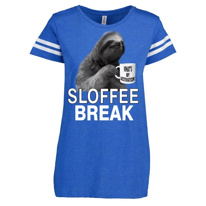 Sloffee Break What's My Motivation Enza Ladies Jersey Football T-Shirt