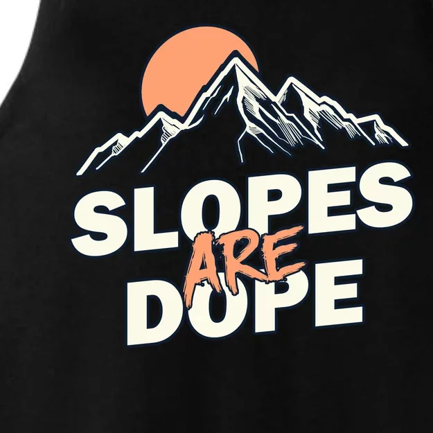 Slopes Are Dope Funny Skiing Ladies Tri-Blend Wicking Tank