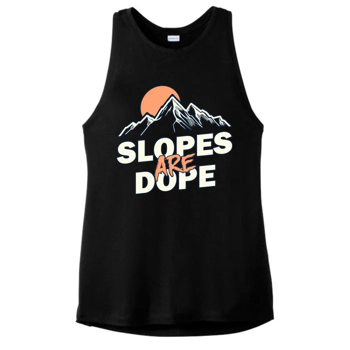 Slopes Are Dope Funny Skiing Ladies Tri-Blend Wicking Tank