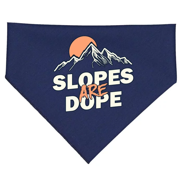 Slopes Are Dope Funny Skiing USA-Made Doggie Bandana