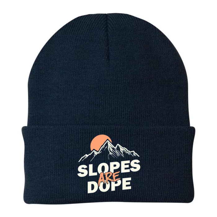 Slopes Are Dope Funny Skiing Knit Cap Winter Beanie