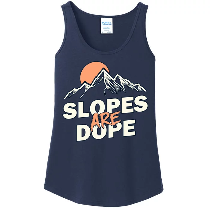 Slopes Are Dope Funny Skiing Ladies Essential Tank