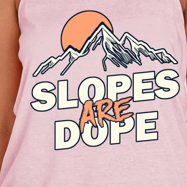 Slopes Are Dope Funny Skiing Women's Knotted Racerback Tank