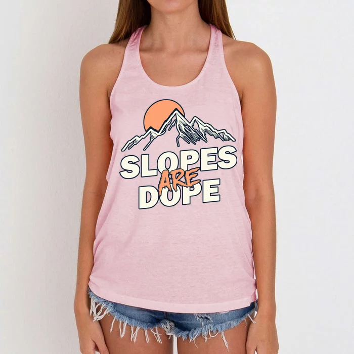 Slopes Are Dope Funny Skiing Women's Knotted Racerback Tank