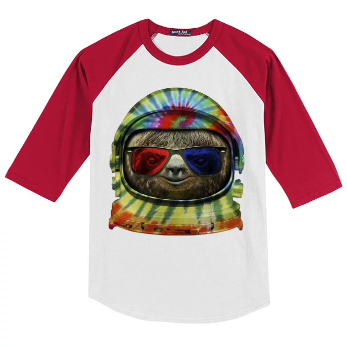 Sloth Astronaut 3D Kids Colorblock Raglan Jersey