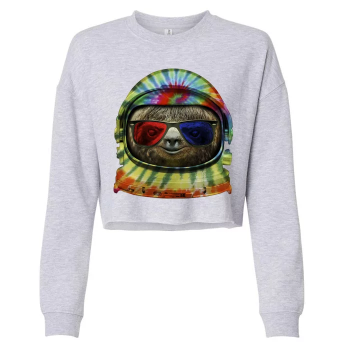 Sloth Astronaut 3D Cropped Pullover Crew