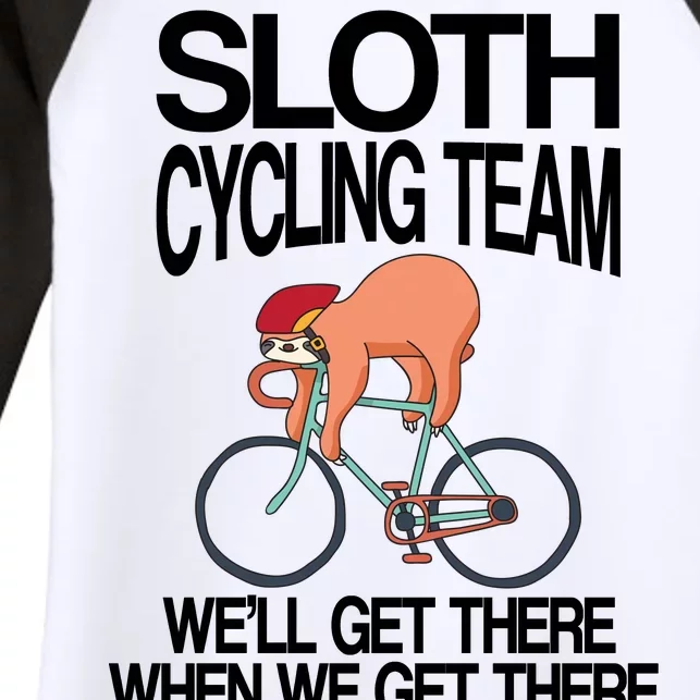 Sloth Cycling Team Women's Tri-Blend 3/4-Sleeve Raglan Shirt