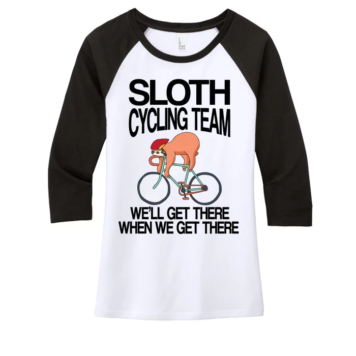 Sloth Cycling Team Women's Tri-Blend 3/4-Sleeve Raglan Shirt