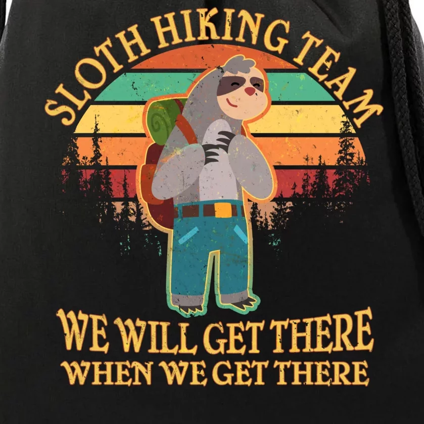 Sloth Hiking Team Drawstring Bag