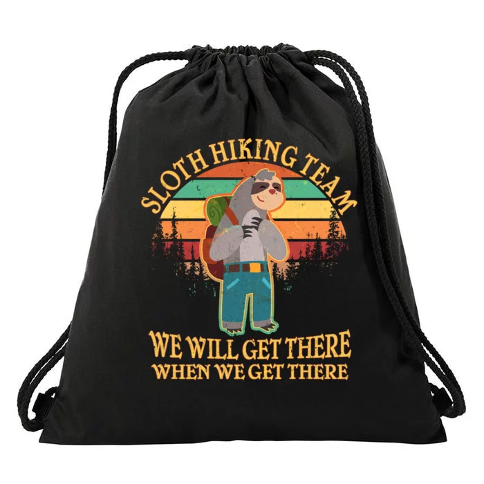 Sloth Hiking Team Drawstring Bag