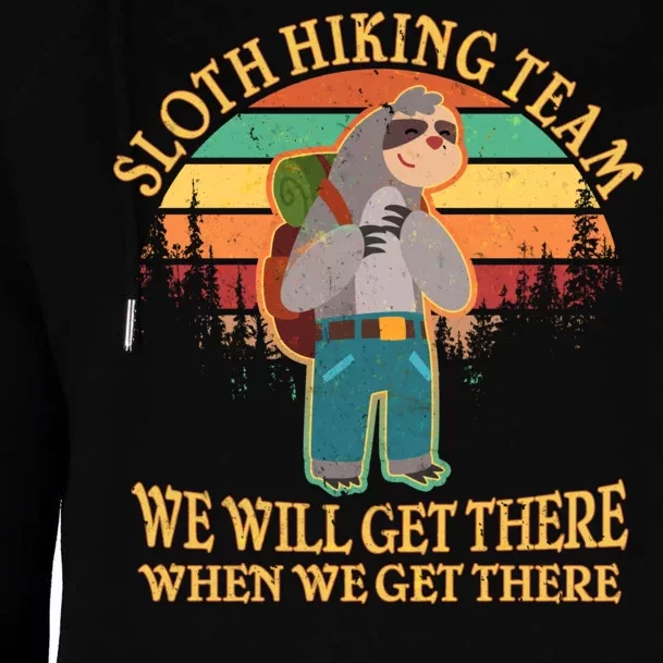 Sloth Hiking Team Womens Funnel Neck Pullover Hood