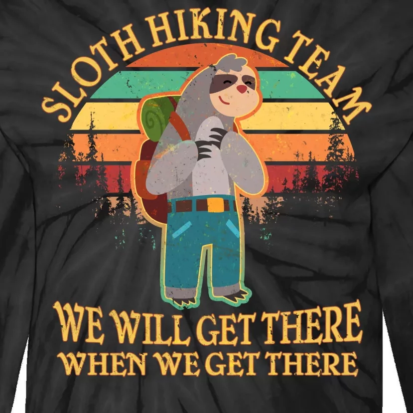 Sloth Hiking Team Tie-Dye Long Sleeve Shirt