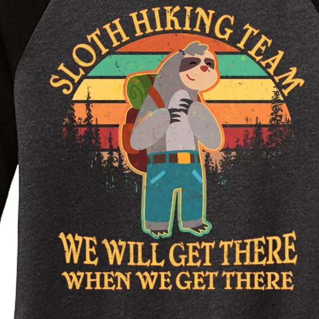 Sloth Hiking Team Women's Tri-Blend 3/4-Sleeve Raglan Shirt