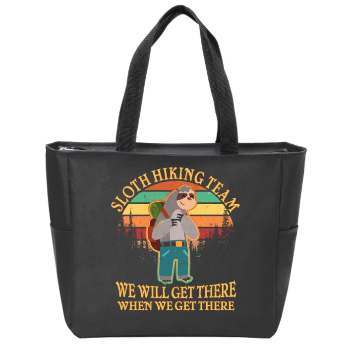 Sloth Hiking Team Zip Tote Bag