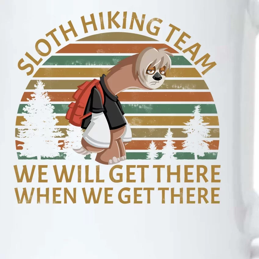 Sloth Hiking Team We Will Get There When We Get There Black Color Changing Mug