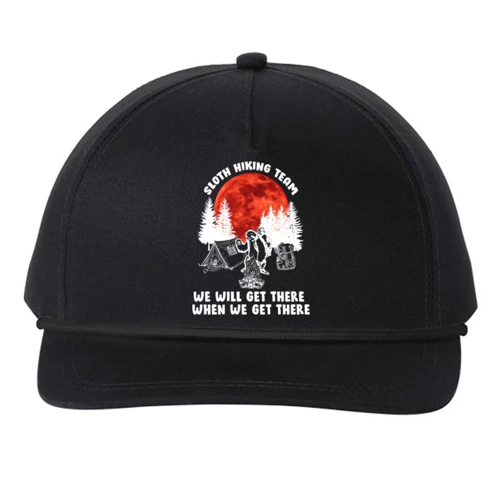 Sloth Hiking Team Will Get We There Funny Camping Snapback Five-Panel Rope Hat