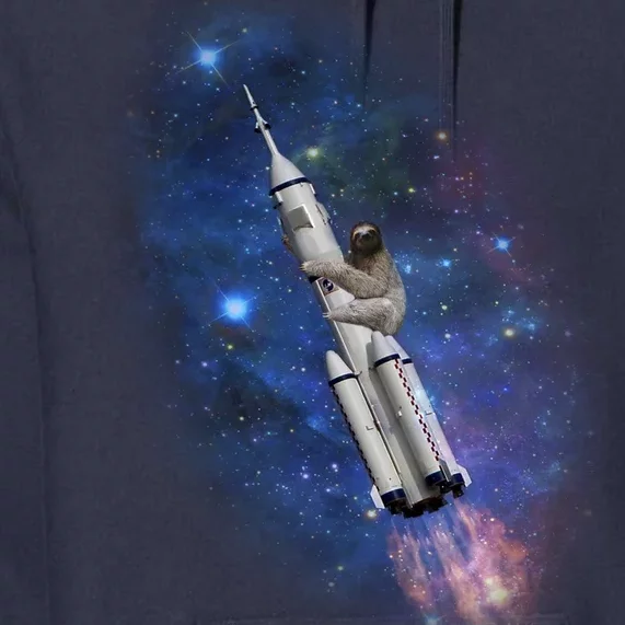 Sloth In Space Rocket ship Premium Hoodie