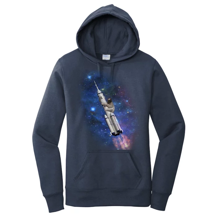 Sloth In Space Rocket ship Women's Pullover Hoodie