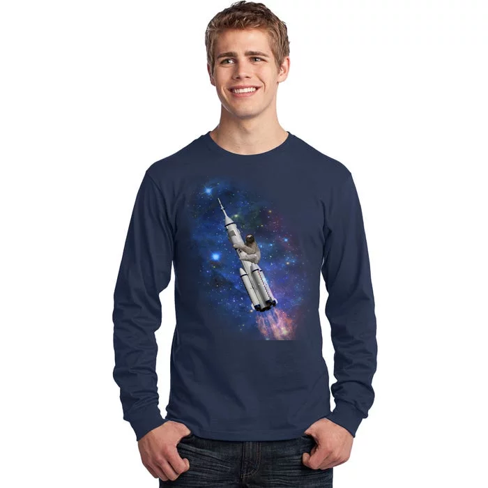 Sloth In Space Rocket ship Tall Long Sleeve T-Shirt