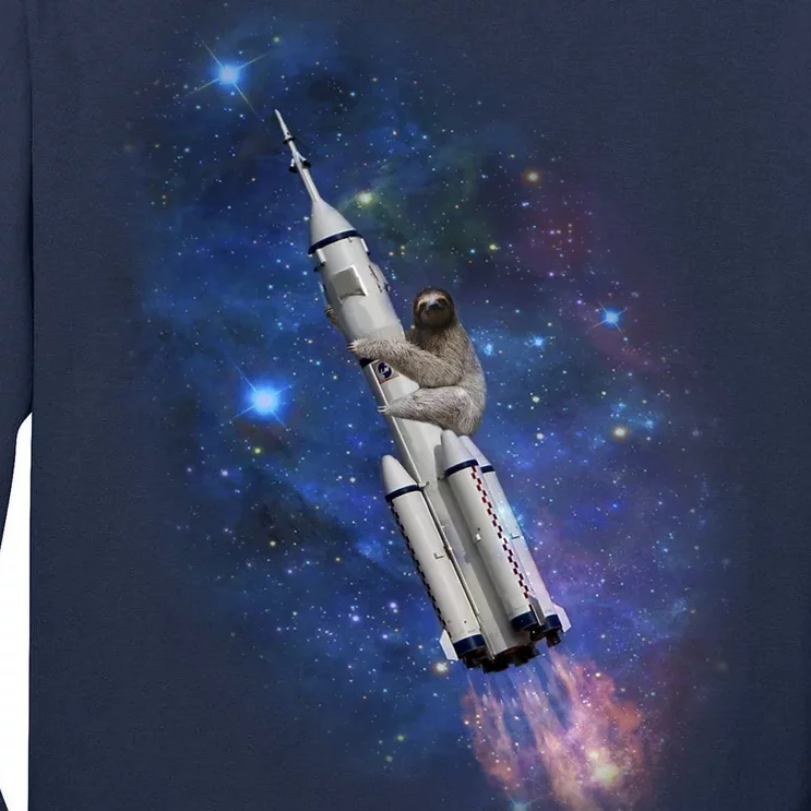 Sloth In Space Rocket ship Tall Long Sleeve T-Shirt