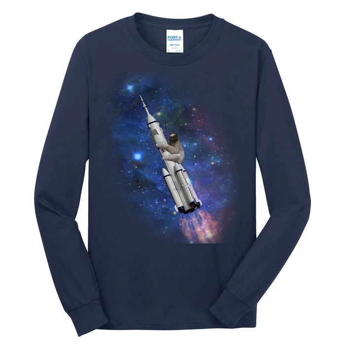 Sloth In Space Rocket ship Tall Long Sleeve T-Shirt