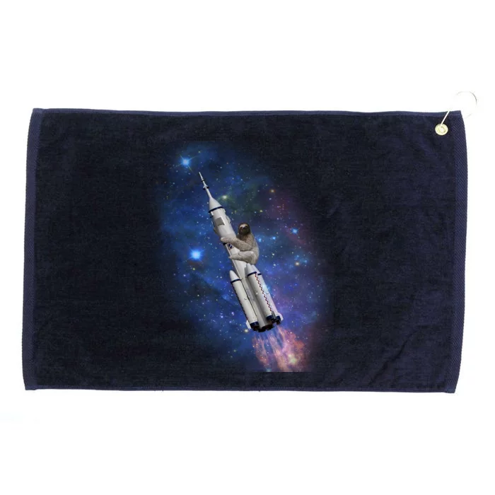 Sloth In Space Rocket ship Grommeted Golf Towel