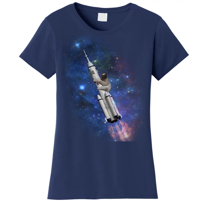 Sloth In Space Rocket ship Women's T-Shirt